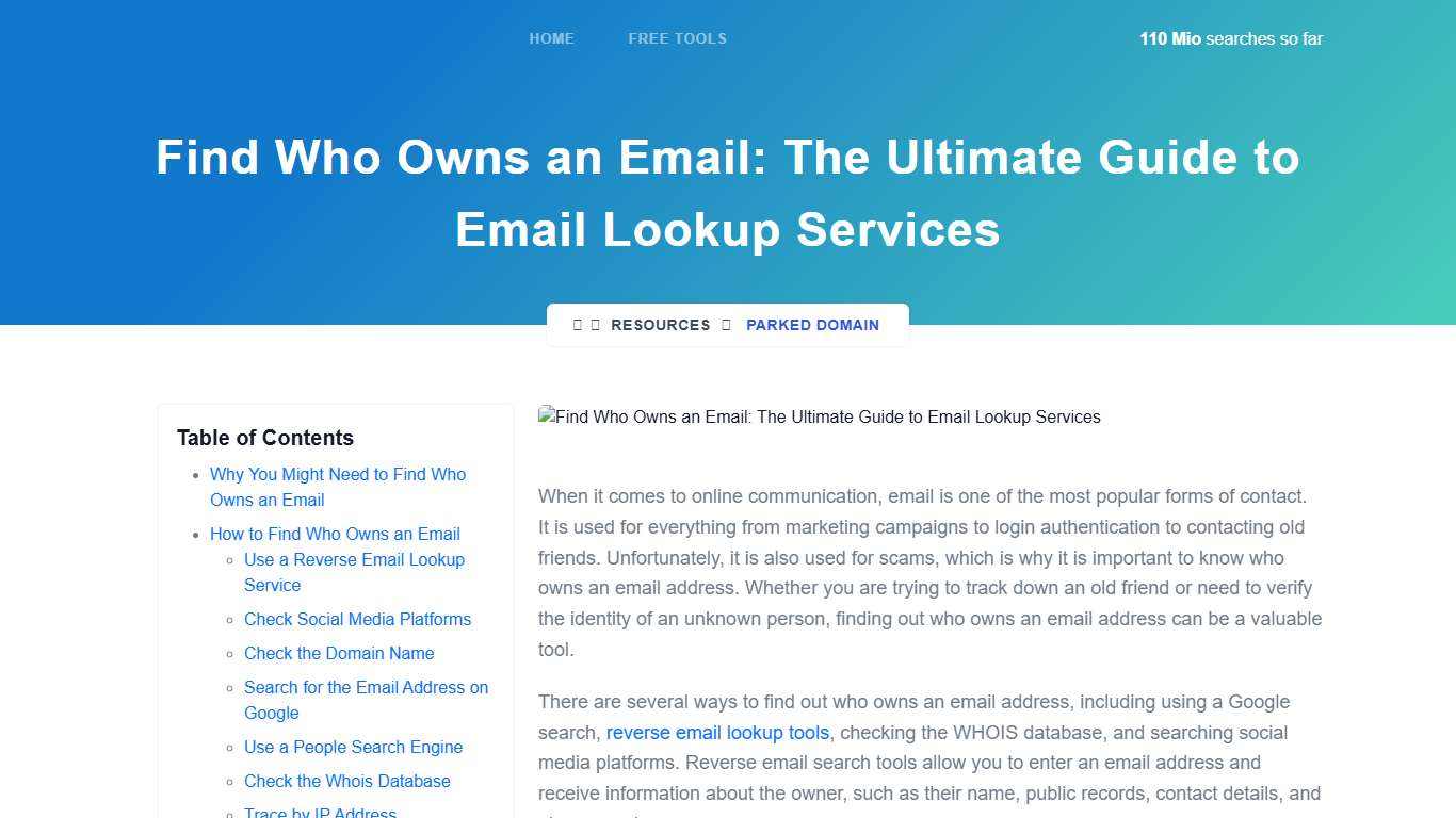 Find Who Owns an Email Emailsherlock