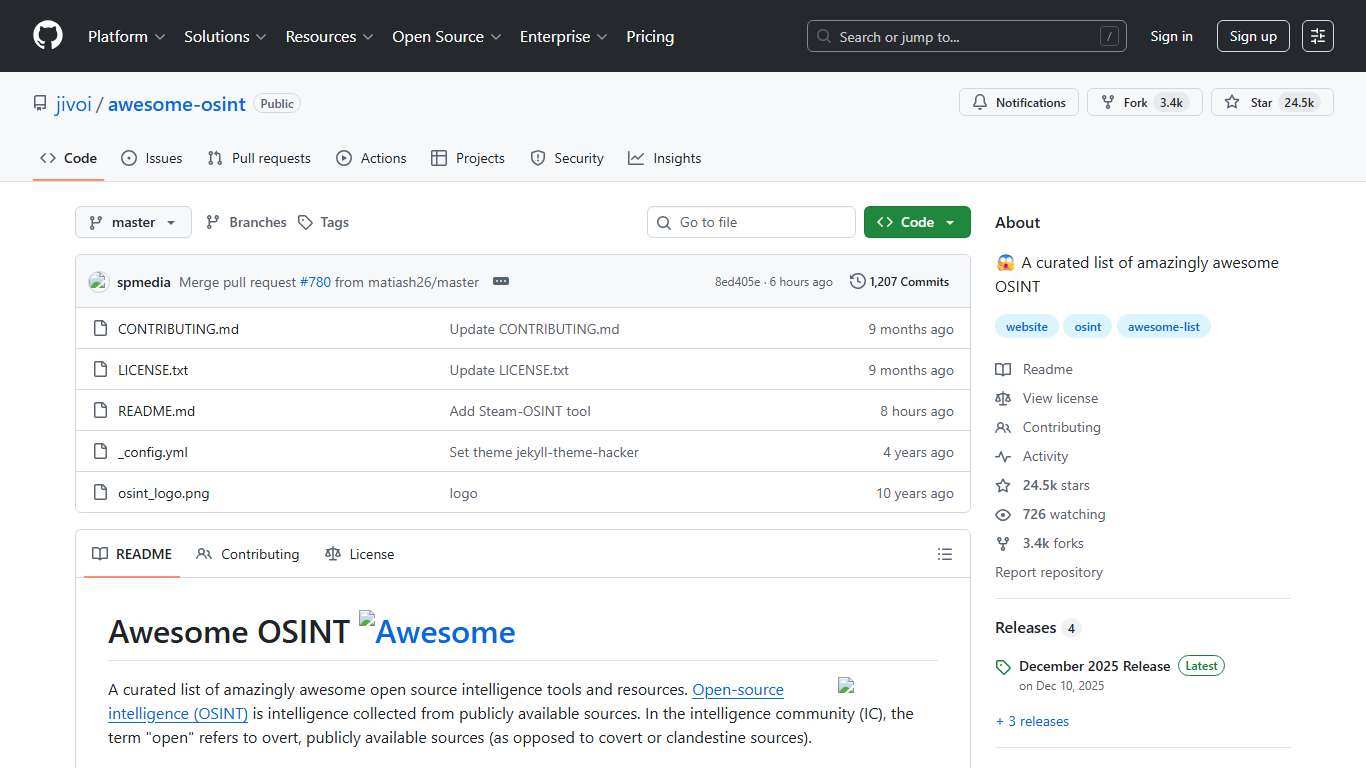 GitHub - jivoi/awesome-osint: :scream: A curated list of amazingly awesome OSINT
